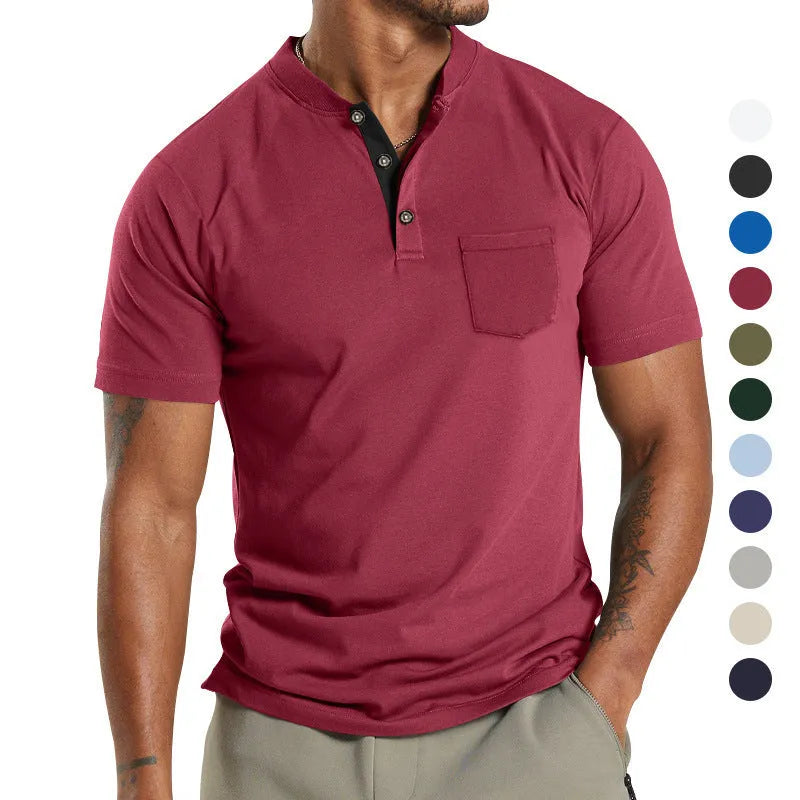 Men's plus size short sleeve button shirt in Army Green colour with a chest pocket.