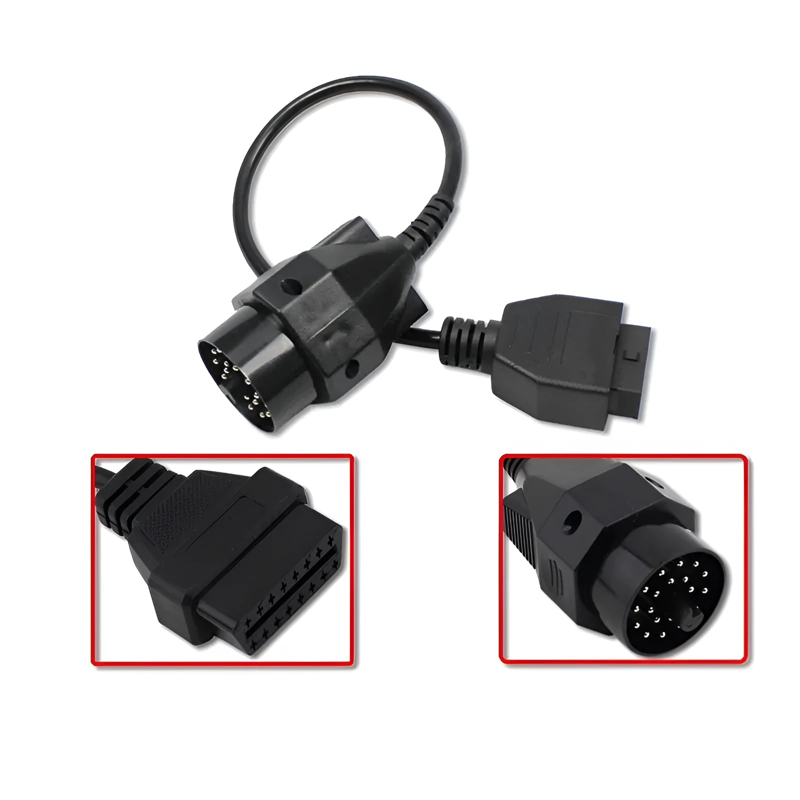 BMW OBD2 20-pin to 16-pin diagnostic cable adapter for vehicle scanner compatibility
