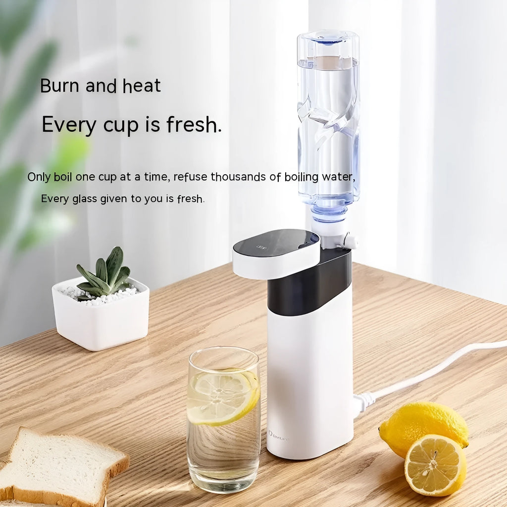 Desktop instant water dispenser in black or green with nano heating film technology and adjustable temperature control