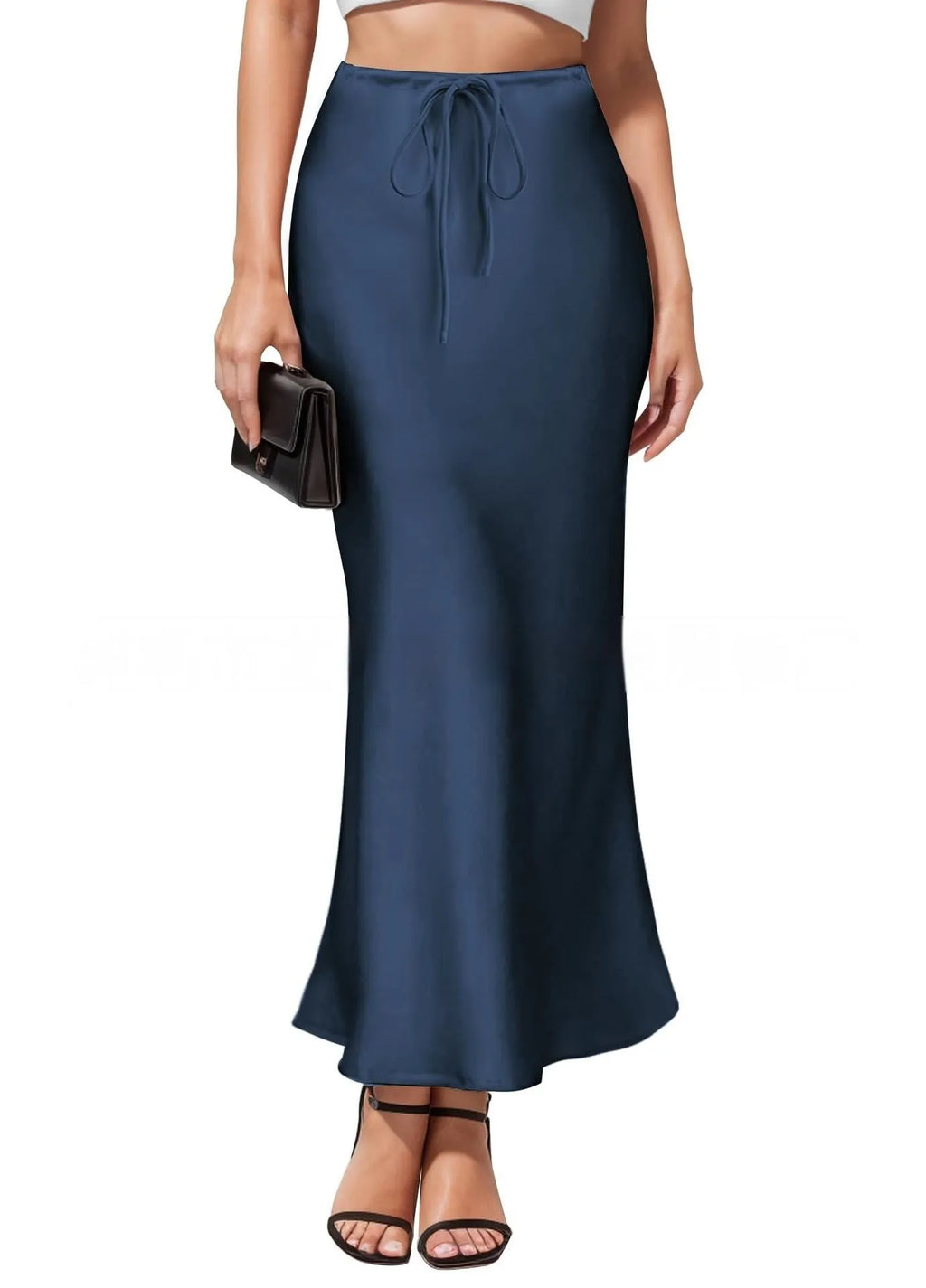 Women's Acetate Satin Asymmetric Skirt High Waist Irregular Solid Colour Skirt for Commute and Office Milky White Black Wine Red Navy Blue Maroon Dark Green S to XXL
