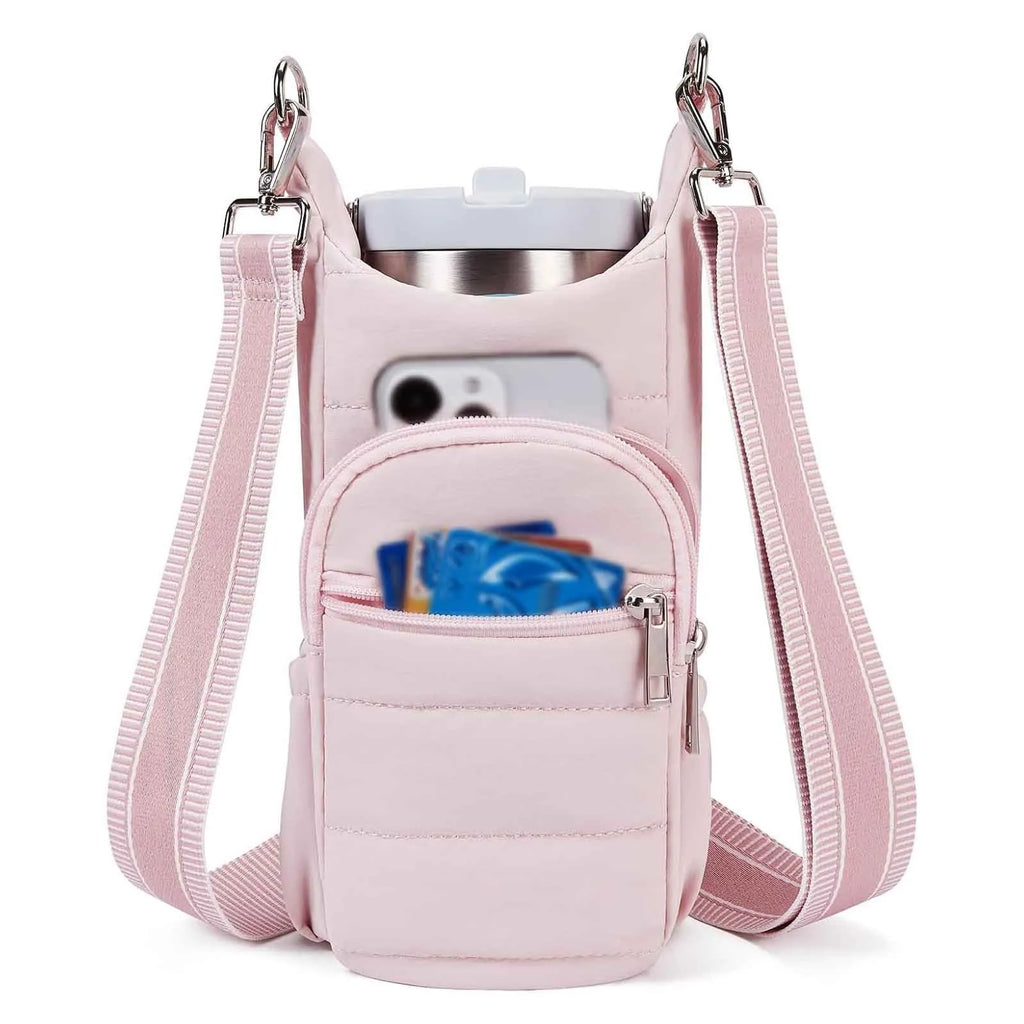 Cloth water bottle kettle bag for bicycles in black, pink, or beige colour