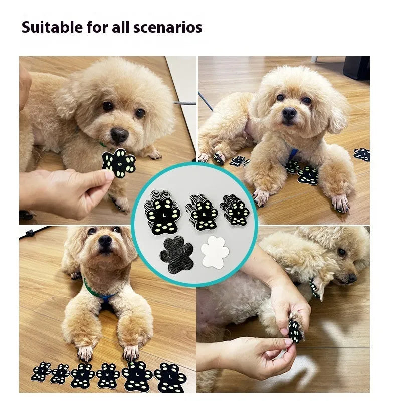 Breathable invisible silicone cloth dog claw pad footsticker 8-pack S M sizes